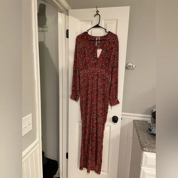 Free People Red Floral Jumpsuit - Picture 5 of 13